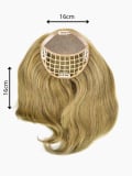 Volumateur Nancy 16x16 cm aus Remy Hair Echthaar: leichte Welle, Monofilament, rutschfestes PU und Clips für Volumen
