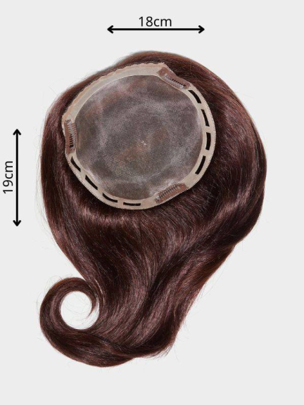Solution C — Haarteil 18 x 19 cm, Monofilament-Kunstfaser, 3 Clips