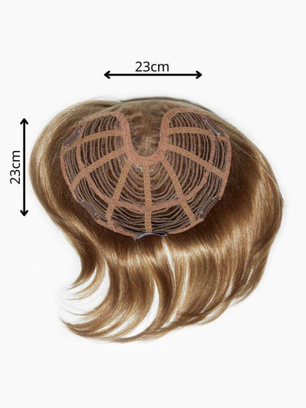 Top Bob Large — Haarteilverdichter 23x23 cm, 4 Clips, Monofilament, Haare ~16 cm