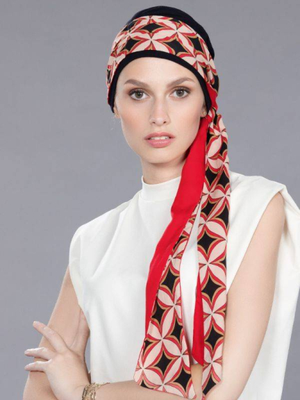 Turban Una aus 95% Viskose - lange bindbare Enden, lebhafte Farben