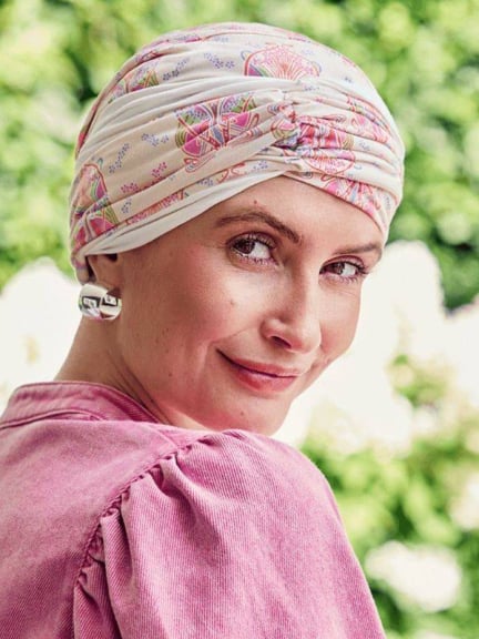 Turban Duo Karma Bambus — Turban und abnehmbares Stirnband aus Bambus-Viskose, elegant und weich