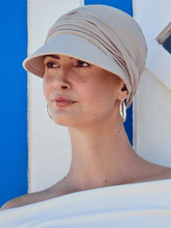 Casquette Solana Christine Headwear aus Bambus Caretech®, breiter Schirm, UV-Schutz UPF50+, Komfort für empfindliche Kopfhaut.
