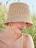Sonnenhut UPF 15 Christine Headwear aus Raphia, weiche Baumwollfütterung, breiter Schutzrand