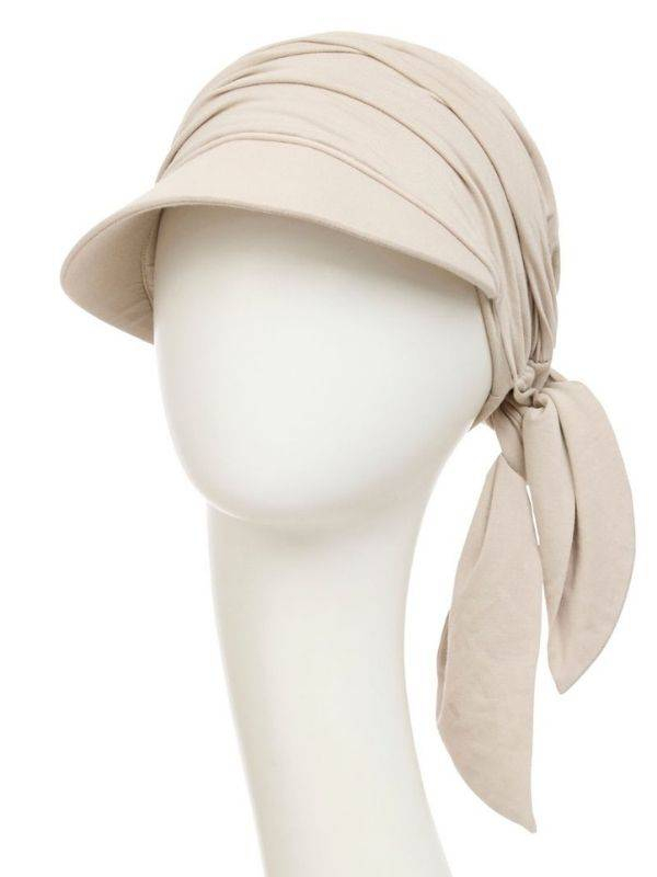 Mütze Briana Cap aus Bambus UPF 50+ Christine Headwear, breite Krempe und Knotenbänder für empfindliche Kopfhaut