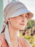 Mütze Briana Cap aus Bambus UPF 50+ Christine Headwear, breite Krempe und Knotenbänder für empfindliche Kopfhaut