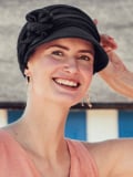Mütze Briana Cap aus Bambus UPF 50+ Christine Headwear, breite Krempe und Knotenbänder für empfindliche Kopfhaut