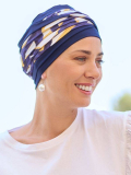 Chemo-Turban Bastille NJ Création: leichter Turban mit übereinanderliegenden Falten, schönes Volumen, einfach anzuziehen, ideal 