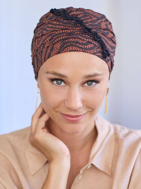 Turban Odéon NJ Création: elegante Mütze mit gerafften Falten für mehr Volumen, weich und bequem im Alltag