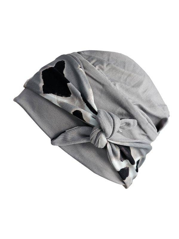 Turban Set Pia Gisela Mayer: weiche, atmungsaktive Bambushaube mit Viskose-Stirnband zum Knoten, ideal bei Chemotherapie oder Al