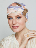Turban Florida Printed Gisela Mayer, bedruckter plissierter Turban aus weichem Bambus, geeignet für Chemotherapie, Alopezie und 