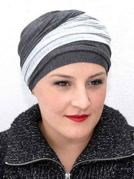 Turban Leslie zweifarbig aus Bambusfaser einfach zu binden