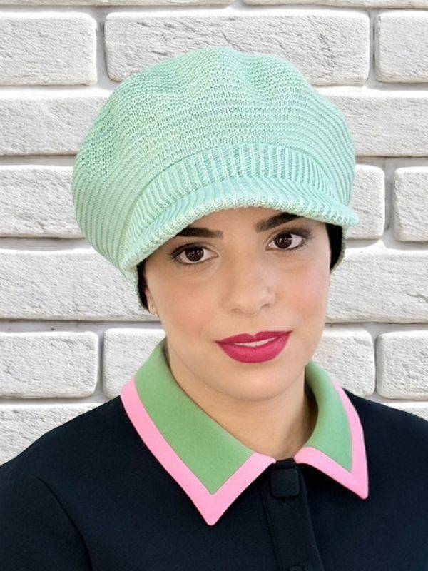 Mütze Mathilde MM Paris aus Bambus und Baumwolle: sanfte Farbtöne, leicht, Einheitsgröße