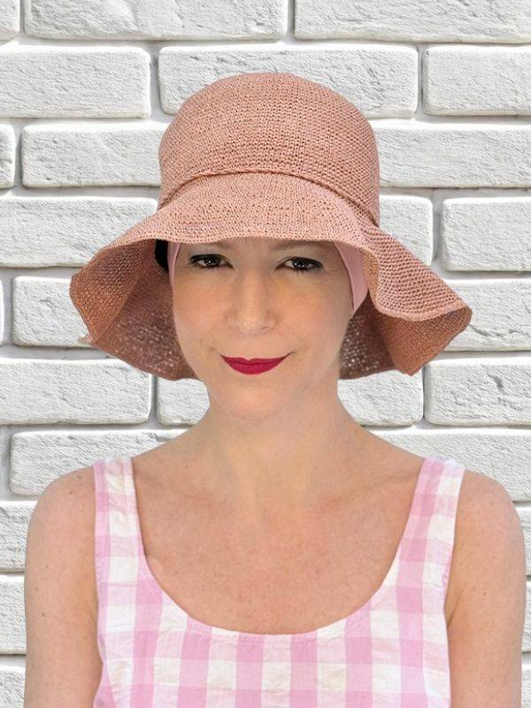 Hut Aliette MM Paris in der Farbe Sand, 100% atmungsaktives Papier, leicht und komfortabel, um sich stilvoll vor der Sonne zu sc