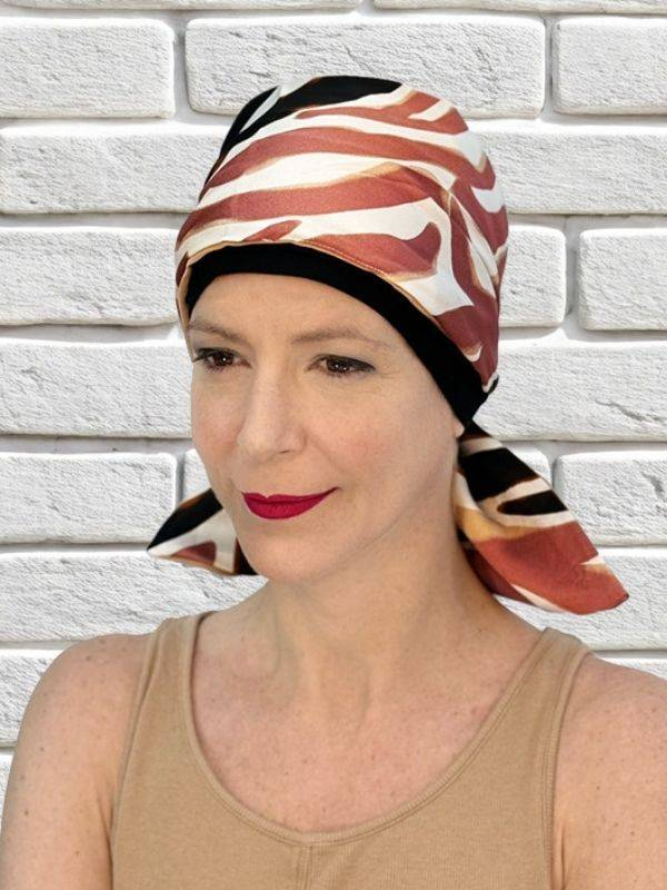 Stirnband Aline MM Paris aus Acryl, lebhafte Muster: zum Binden auf einem Turban, um Stile und Volumen zu variieren.