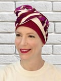 Stirnband Aline MM Paris aus Acryl, lebhafte Muster: zum Binden auf einem Turban, um Stile und Volumen zu variieren.