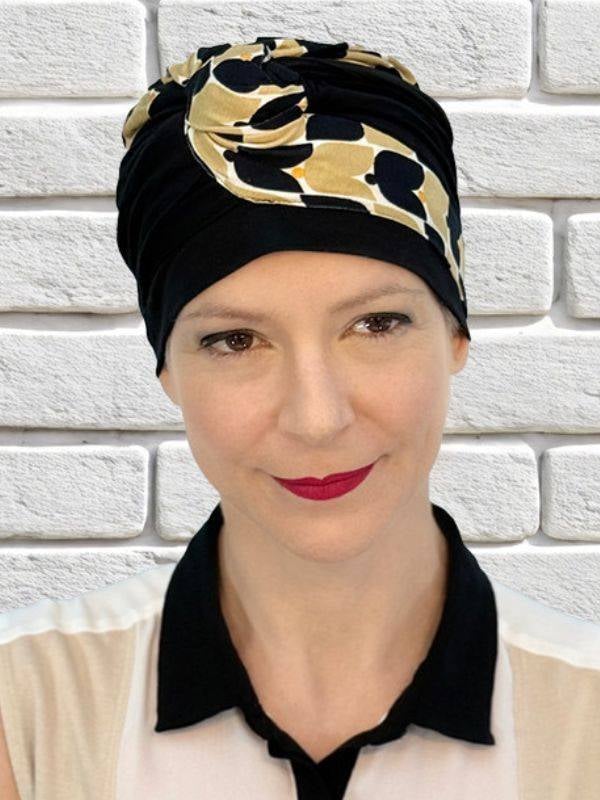 Turban Venus MM Paris aus Bambusfaser, geknoteter Stoff für ein schönes Volumen, weich, leicht, UV-Schutz, ultra-stylische Farbe