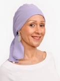Chemo-Turban Audrey Rosette La Vedette, wendbares Tuch aus Baumwolle-Viskose, bequem und atmungsaktiv, einfach im Nacken zu bind