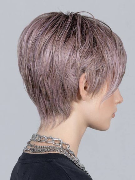 Link Mono Part — kurze asymmetrische Perücke, stylbarer Pony, hitzebeständige Faser
