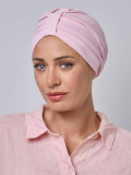 Turban Oléron NJ Création aus Baumwolle: weiche Chemomütze mit gefaltetem Volumen vorne, komfortabel und diskret.