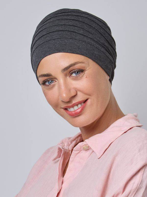 Turban Passy NJ Création: leichter Turban aus Bambus, Viskose und Bio-Baumwolle, Falten mit Volumeneffekt, komfortabel und schwe