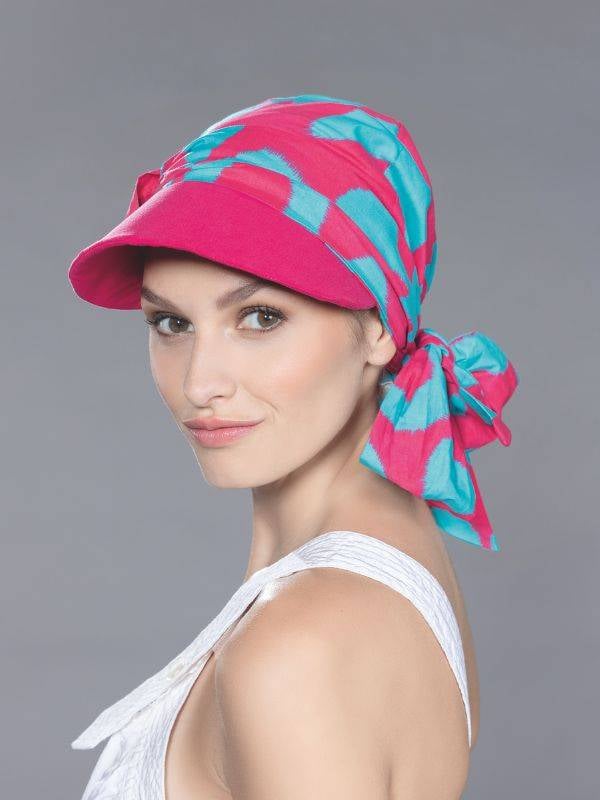 Mütze Capri Ellen Wille aus Baumwolle mit bindbarem Stirnband, in mehreren Farben für Frühling/Sommer erhältlich.