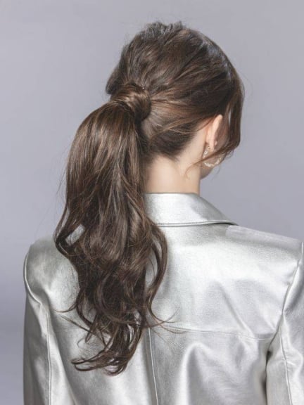 Ponytail Wine 30-40 cm Clip Pferdeschwanz mit natürlichen Wellen