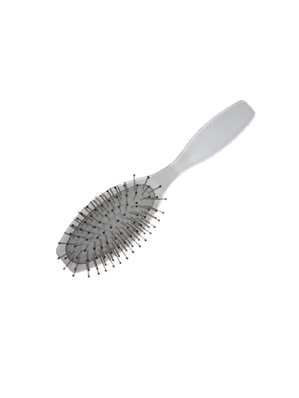 Bürsten Sie unterwegs mit der kleinen silbernen Bürste von Gisela Mayer