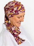 Turban Liz Rosette La Vedette aus Viskose, Tuch auf Mütze befestigt: rutschfester Halt, vielfältige Knoten, sanft für die Kopfha