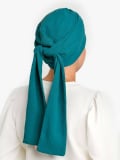 Chemo-Turban Hannah Rosette La Vedette aus luftiger Baumwollgaze, vorgeformte Basis, komfortabel und leicht zu binden