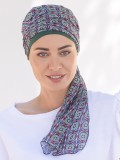 Turban Lilas NJ Création: Mütze aus Baumwolle/Elasthan mit seitlichem Panel für ein elegantes, bequemes und dezentes Volumen