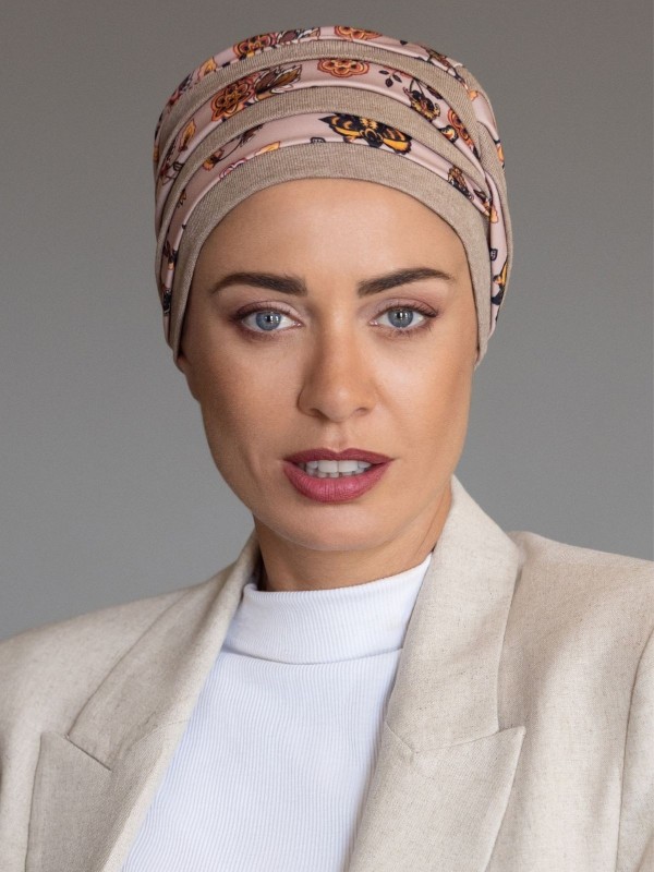 Turban Neuilly NJ Création: elegante Faltenmütze, bequem, ideal für den Alltag, in mehreren Farben erhältlich, darunter Bambus