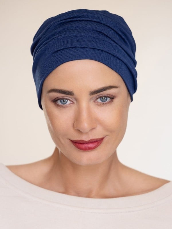 Turban Odéon NJ Création: elegante Mütze mit Rafffalten für mehr Volumen, weich und bequem im Alltag