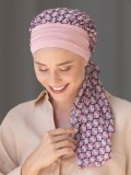 Chemo-Turban Notre Dame NJ Création mit Bindeschleier: sanfte Muster, leicht und elegant, für einen komfortablen Halt im Alltag
