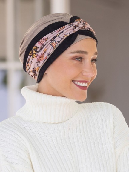 Turban Madeleine - Haube mit abnehmbarem Stirnband, bequem während der Chemotherapie