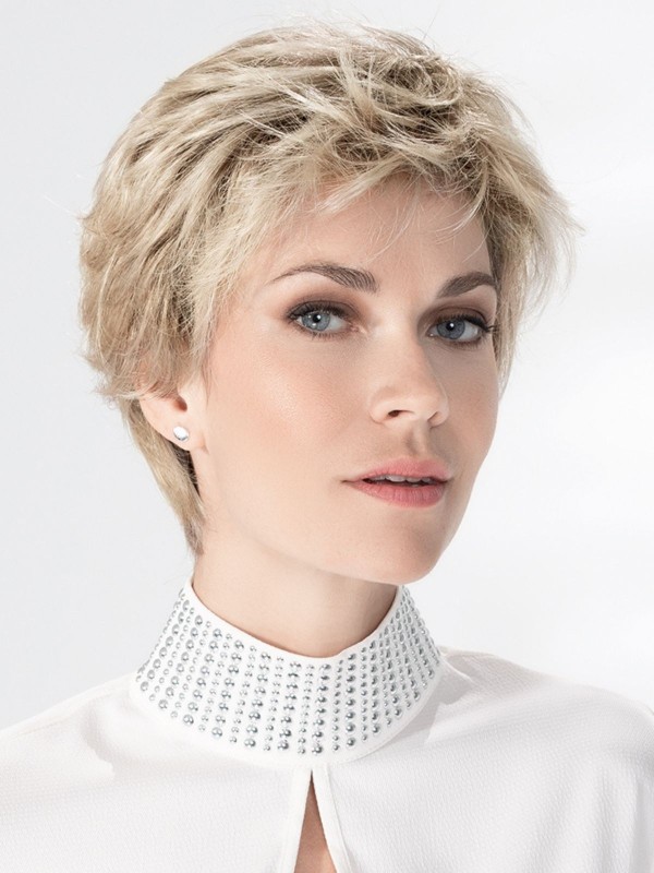 Perücke Posh Deluxe Ellen Wille: kurzer Schnitt mit langem Nacken, extra-langer Stirnpartie aus Tüll, hochwertige Kunstfasern, E