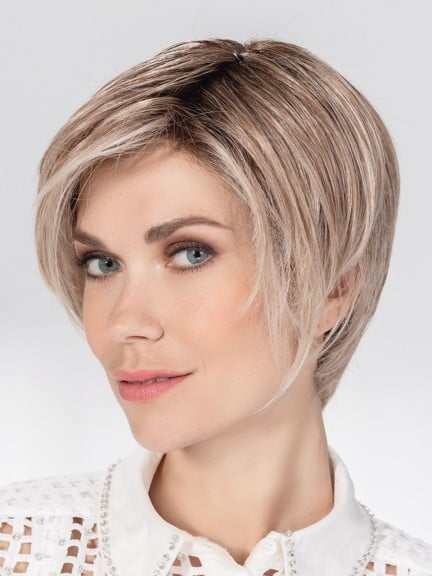 Perücke Glam Soft - asymmetrischer Kurzhaarschnitt, dezenter Tüllansatz, hitzebeständige Air Lite-Faser 130°C