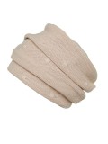 Turban Mina Knitt plissiert aus Bambus und Spandex, Naturfarbe