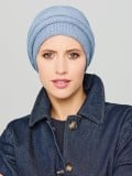 Turban Mina Knitt plissiert aus Bambus und Spandex, Naturfarbe