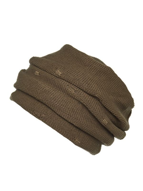 Turban Mina Knitt plissiert aus Bambus und Spandex, Naturfarbe