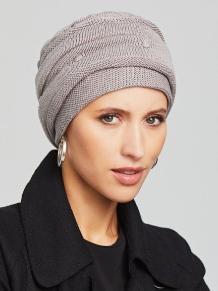 Turban Set Riva Knitt aus Baumwolle und Bambus, Mütze und Stirnband für Stil und Halt