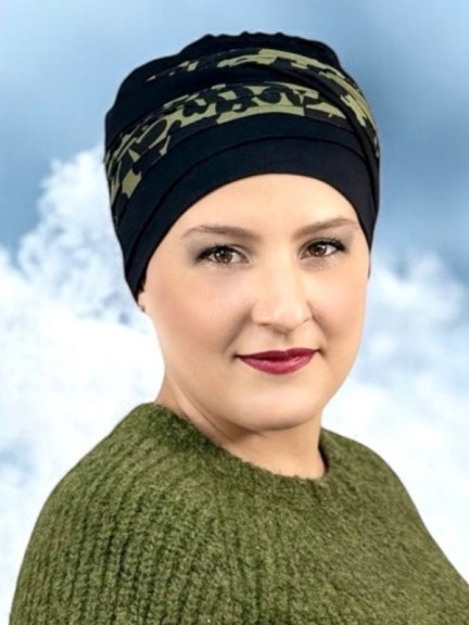 Turban Florie aus zweifarbigem Bambus, weich und schweißabsorbierend, Einheitsgröße