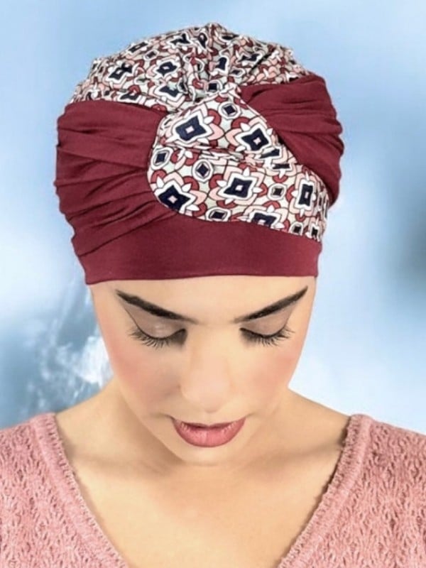 Turban Venus MM Paris aus Bambusfaser, geknoteter Stoff für schönes Volumen, weich, leicht, UV-Schutz, ultra-stylische Farben