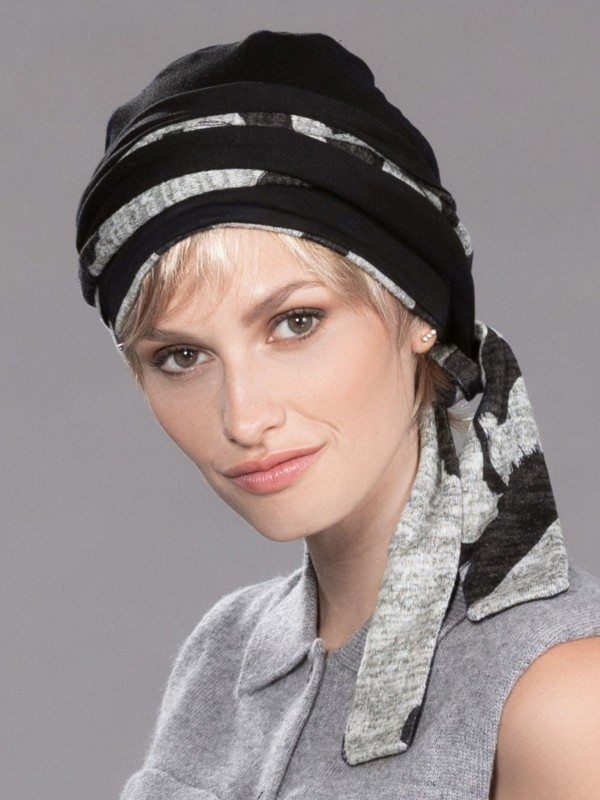 Chemo-Turban Ama Comfort Ellen Wille: wendbare Mütze, zum Knoten geeignete Zipfel, weiche Viskose-Innenfütterung für optimalen T