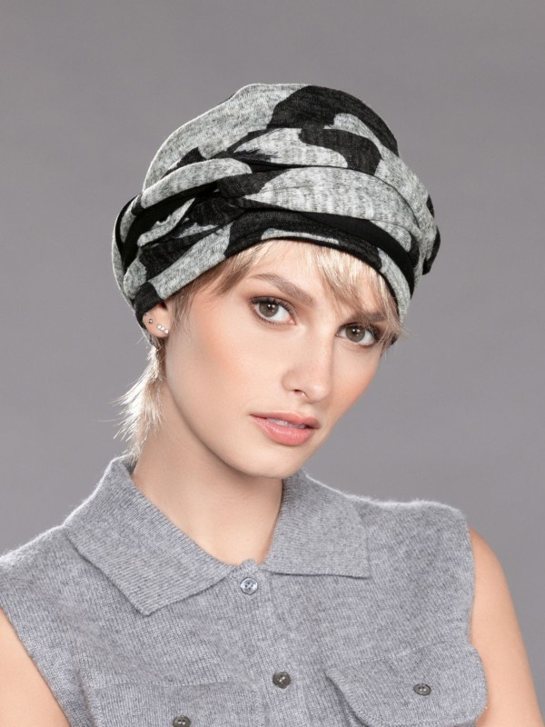 Chemo-Turban Ama Comfort Ellen Wille: wendbare Mütze, zum Knoten geeignete Zipfel, weiche Viskose-Innenfütterung für optimalen T