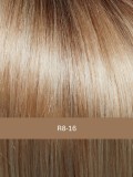 Perücke Euro Mix Star Farbe R8-16 Champagne Rooted - kurzer strukturierter Schnitt, Filmtüll, 100% Remy Hair