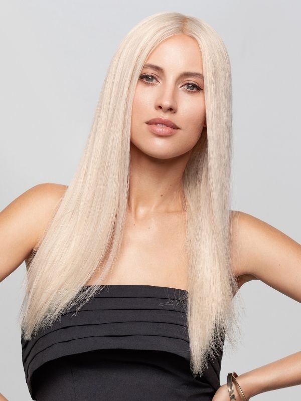 HH Remy Beso Perücke aus natürlichem Remy Hair, lang, glatt und komfortabel, Filmtüll