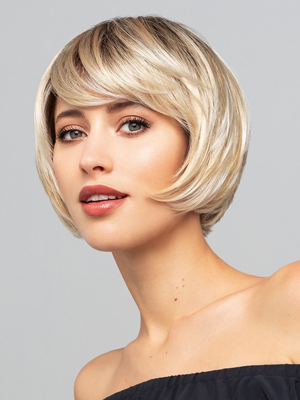 Perücke Mercedes Mono Lace Gisela Mayer: kurzer Stufencarré, gestufter Pony, Lace-Front und Monofilament für ein natürliches Erg