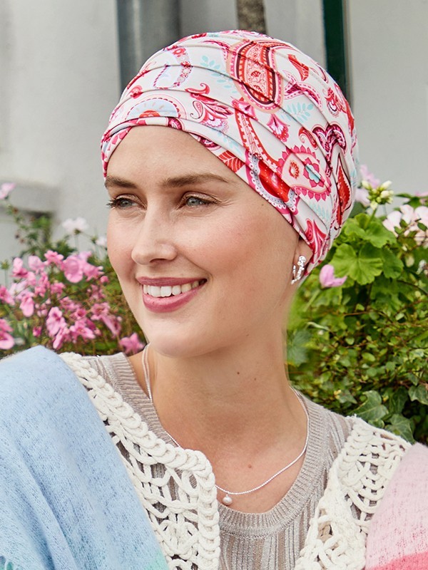 Mütze Zen Bambou Christine Headwear aus Bambus-Viskose Caretech®: diskreter Turban, weich und atmungsaktiv für empfindliche Kopf