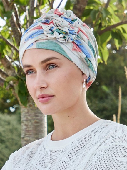 Mütze Lotus Leinen — Leichter Turban aus Leinenstrick, elegant und temperaturregulierend