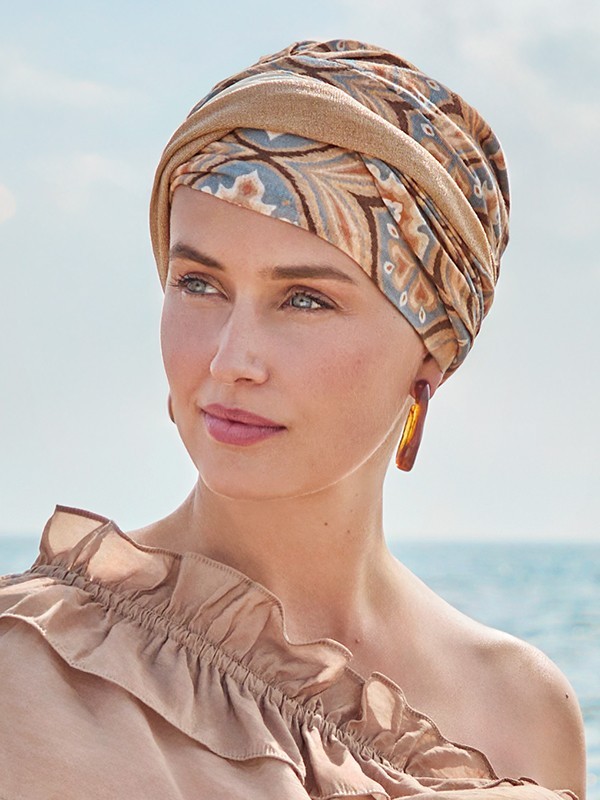 Bonnet-Turban Easy Lin Christine Headwear aus natürlichem Leinengestrick, leicht und atmungsaktiv, ideal für empfindliche Kopfha